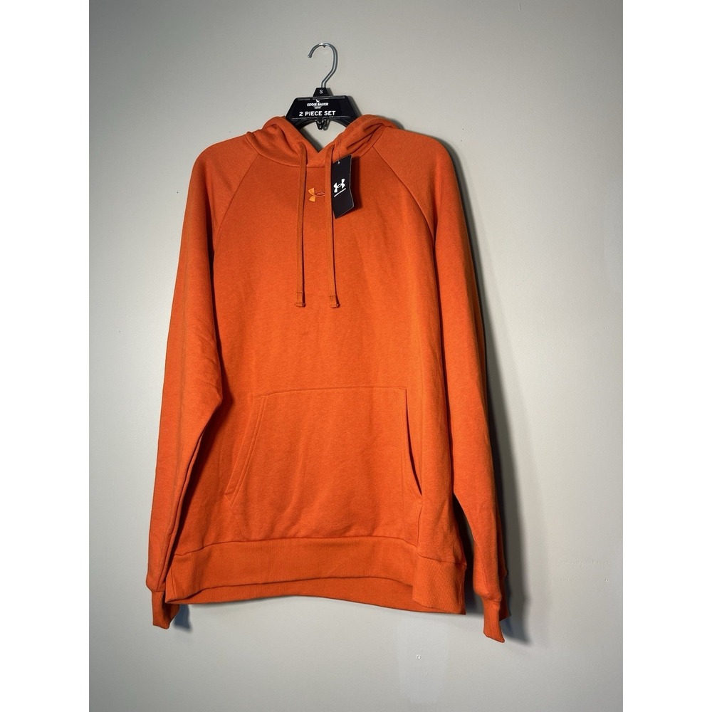 Under Armour Men's Rival Fleece Pullover Hoodie Sweatshirt Size L Coral NWT
